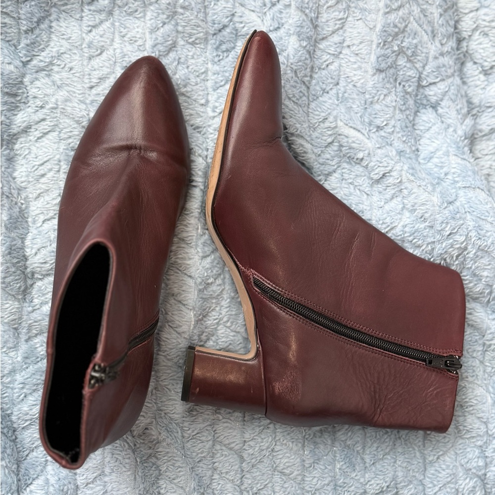 Avellini Italian Leather Women's Burgundy Ankle Boots